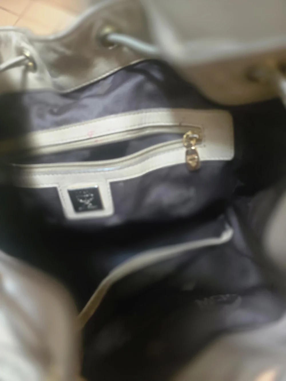 MCM Beige Leather Drawstring Bucket Bag - Picture 15 of 16